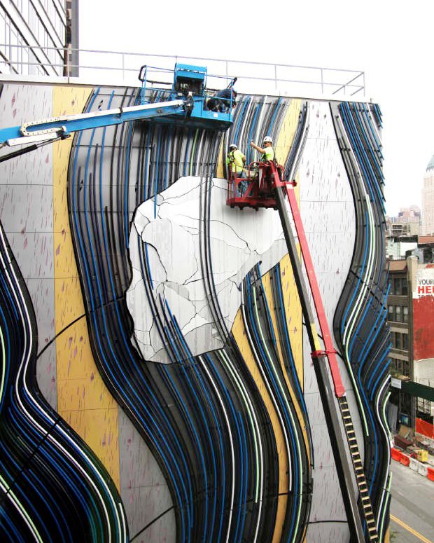 Flows Two Ways monumental art installation on West 57th Street